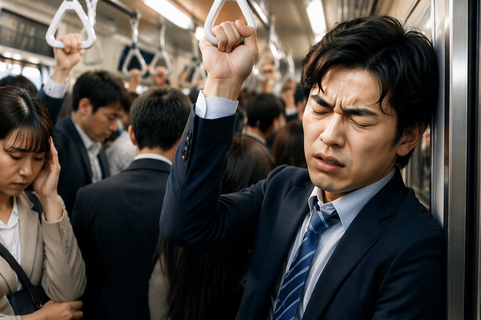 通勤 ストレス 解消 満員電車 イメージ