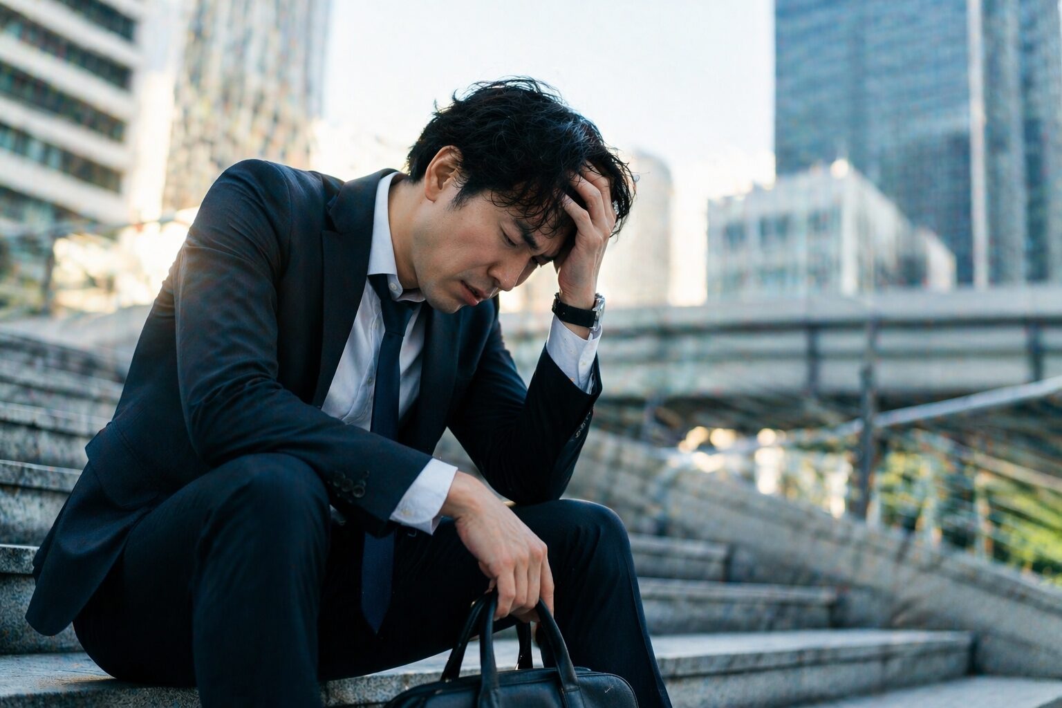 通勤 ストレス 疲労 サラリーマン イメージ