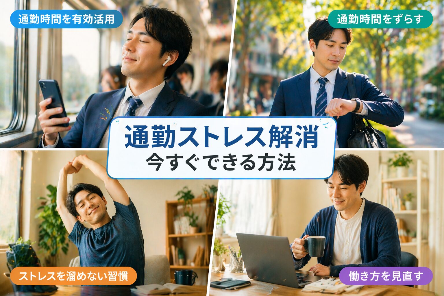 通勤 ストレス 解消 リラックス 通勤 イメージ