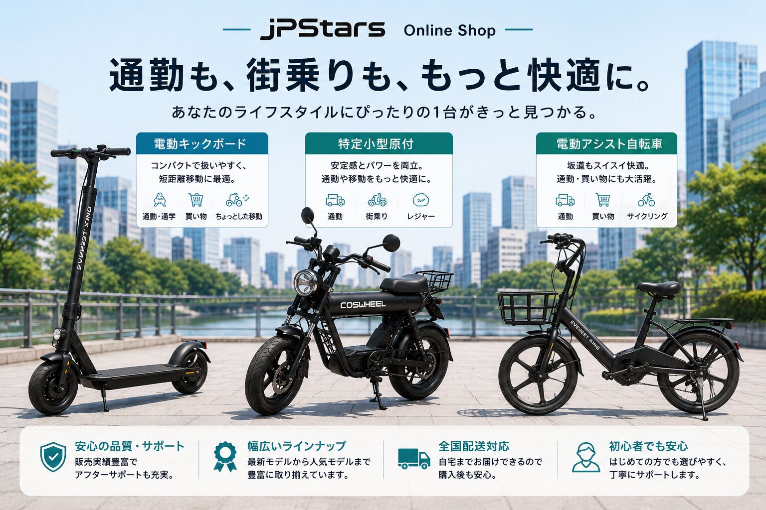JPStars Online Shopで選べる電動モビリティ