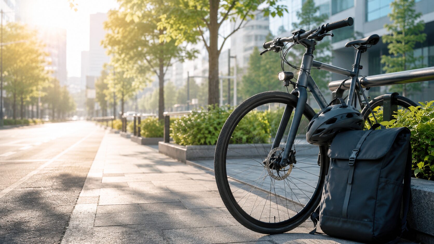 自転車通勤と自転車用品のイメージ