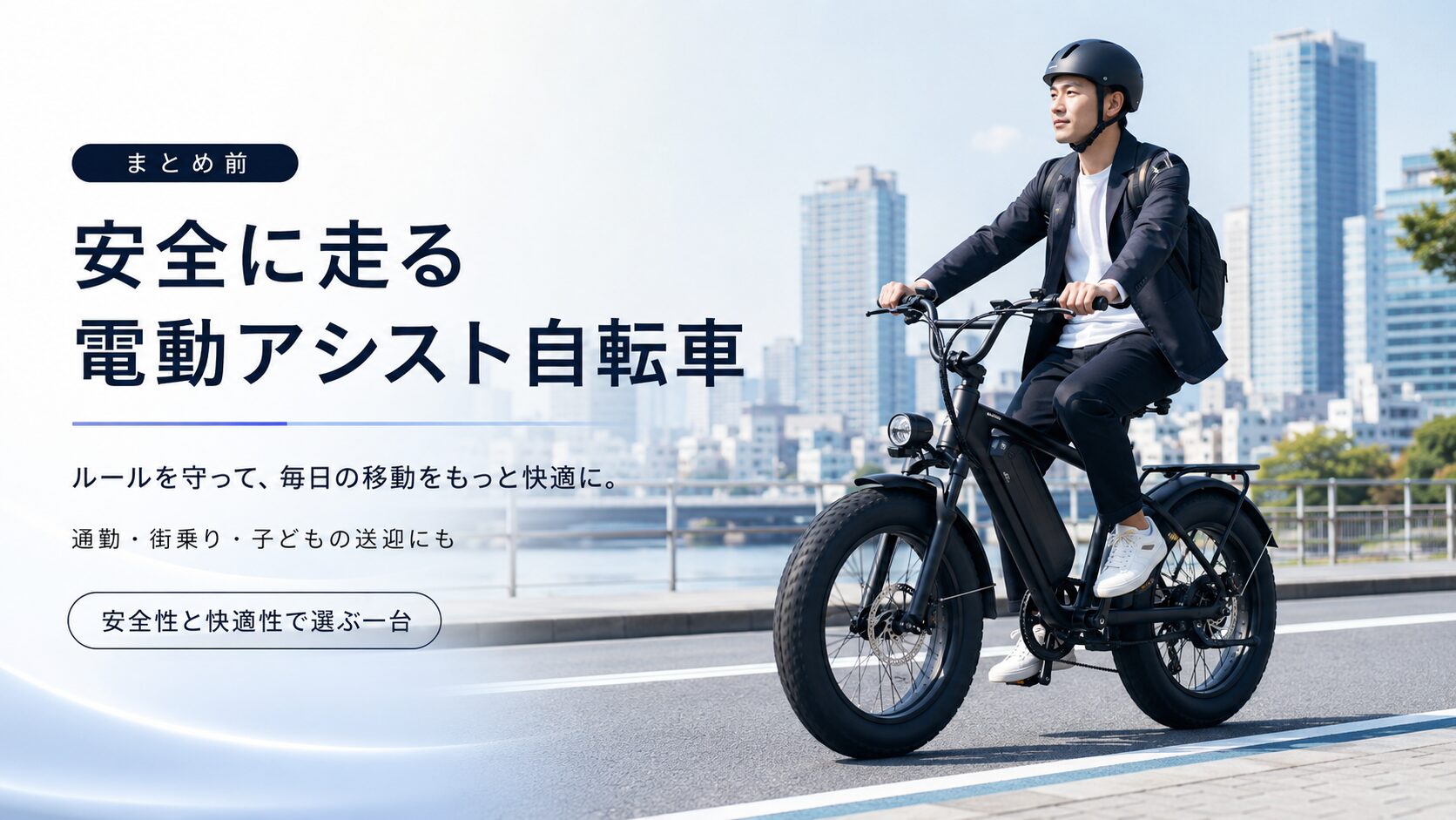 自転車の青切符制度を理解して安全に走る電動アシスト自転車のイメージ画像