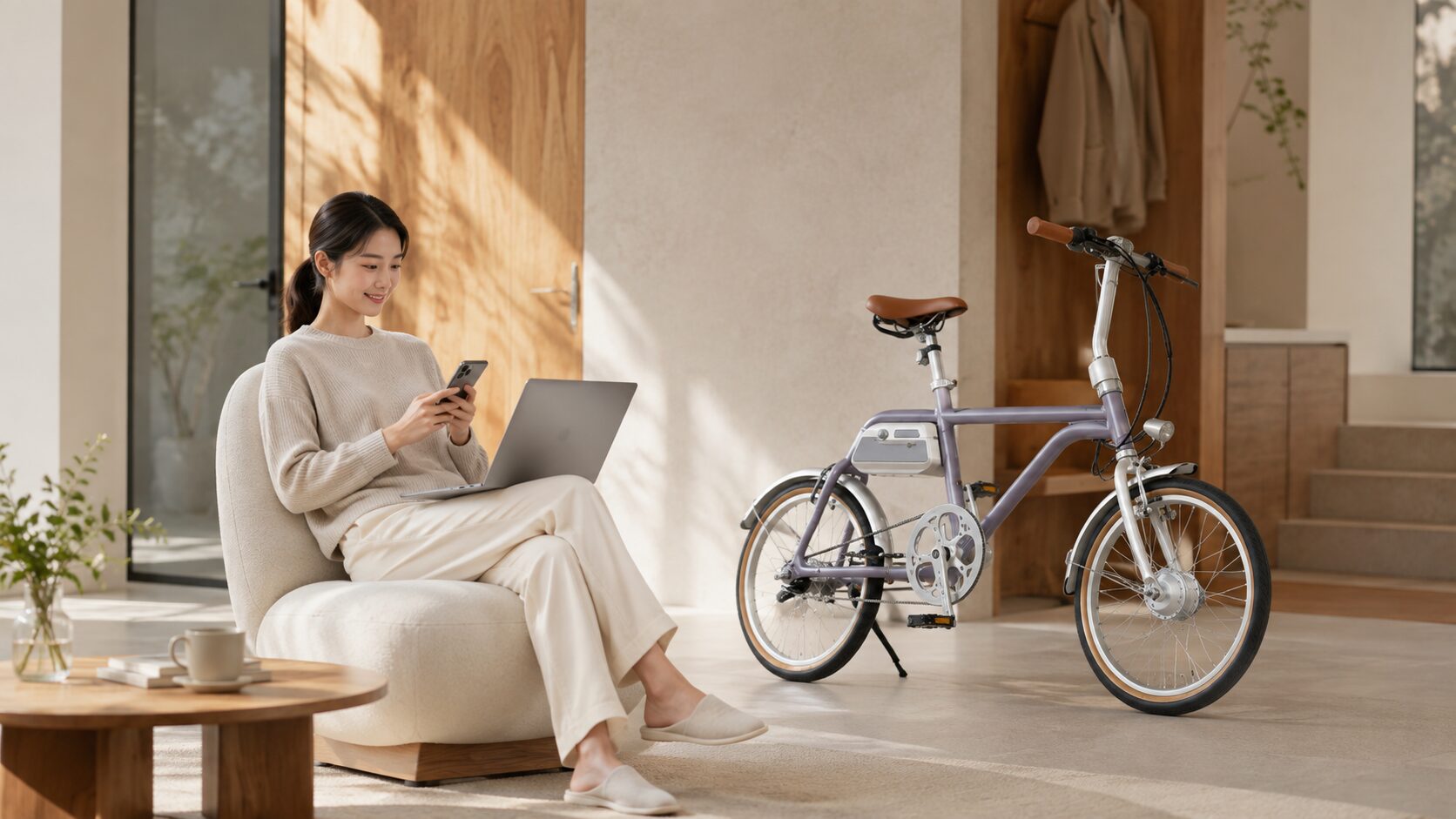 wimo公式オンラインストアで電動アシスト自転車を購入するイメージ